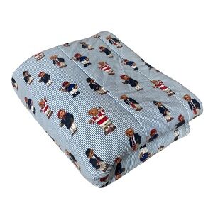 Ralph Lauren Teddy Bear Stripe Comforter Full/Queen